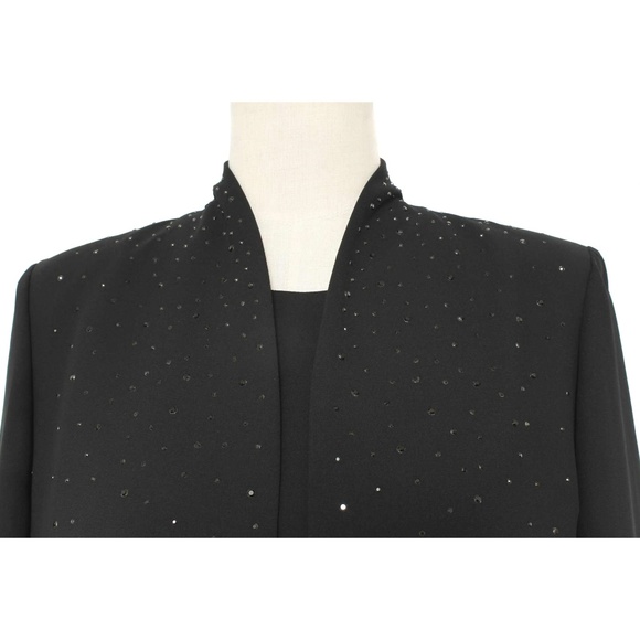 JONES NEW YORK Black Cocktail Evening Dress with Attached Embellished Jacket - Picture 5 of 6
